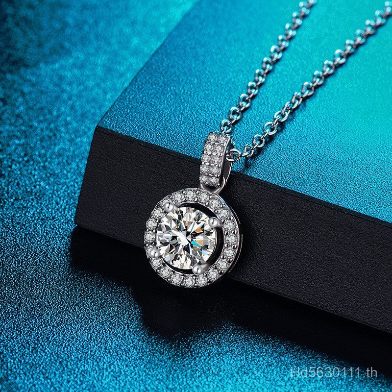 สร้อยคอมัวสานายขนาดกะรัตเดียว ฝังในเงินสเตอร์ลิง ออกแบบอย่างเรียบง่าย OH2X