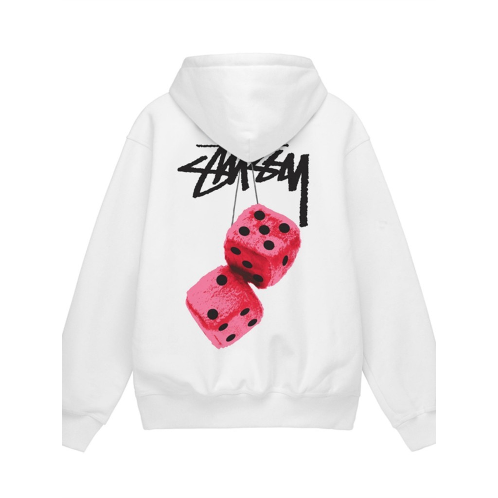 เสื้อกันหนาวมีฮู้ดพิมพ์ลายลูกเต๋าตุ๊กตา Stussy สําหรับผู้ชาย เสื้อฮู้ดโอเวอร์ไซส์ลําลองหลวม Stussy สําหรับผู้หญิงS-5XL - รูปที่ 2