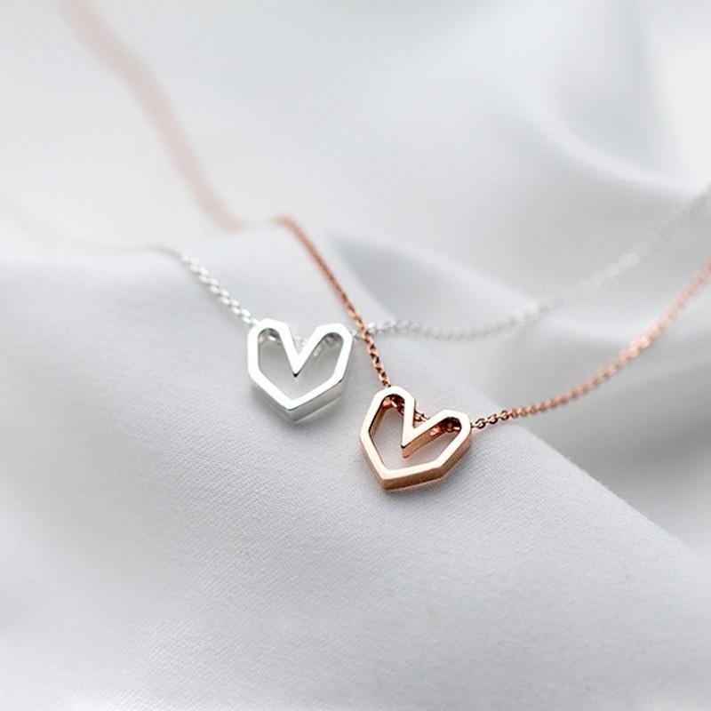 Heart Necklace สร้อยคอเงินแท้ S925 [MERCELO]