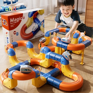 TEMI เด็กไฟฟ้ารถไฟ Splicing Building Blocks ระงับ Track รถขอ…