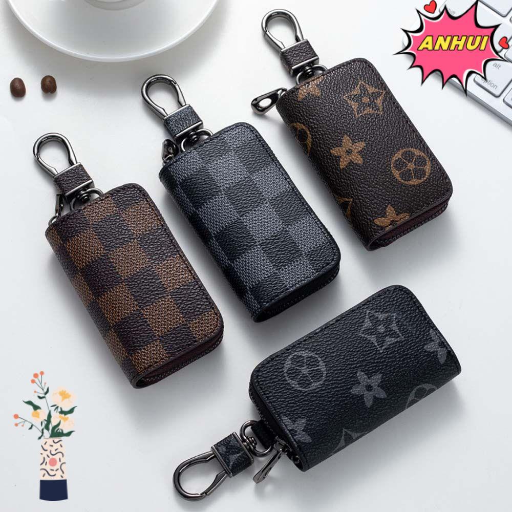 ANHUITYJ ฝาครอบกุญแจรถแบบพกพามัลติฟังก์ชั่ซิปกระเป๋ากุญแจรถ Organizer กระเป๋าพวงกุญแจกุญแจรถ