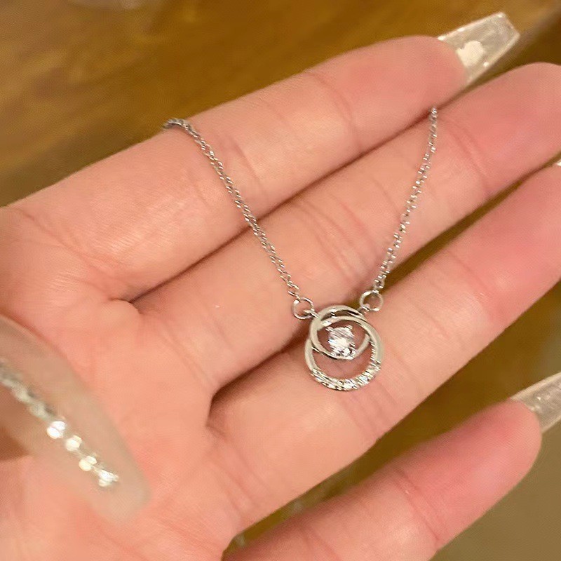 สไตล์เกาหลีหรูหราอเนกประสงค์สร้อยคอ Rhinestone แหวนสไตล์เกาหลีสําหรับผู้หญิงฤดูร้อนคุณภาพสูงwenxi48d