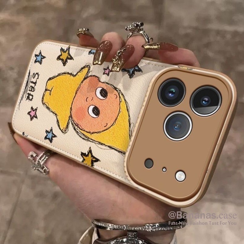 เข้ากันได้กับ iPhone 17 16 15 14 13 12 11 Pro Max X Xr Xs Max 7 8 Plus SE2020 เคสโทรศัพท์น่ารักการ์ตูนตุ๊กตามะนาว + Lanyard หนังนุ่มฝาครอบโทรศัพท์ - รูปที่ 3