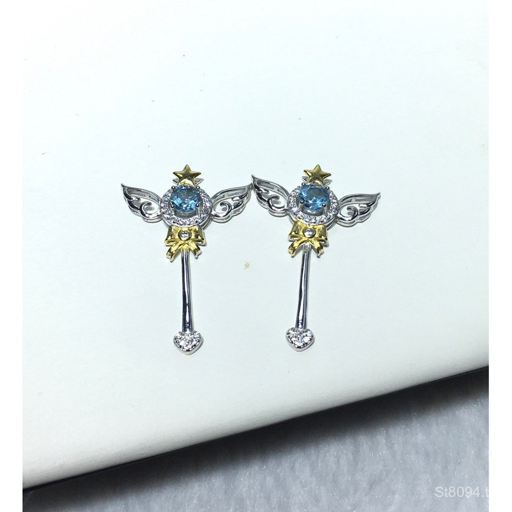 สร้อยคอมูนสโตนฝังท้อปা�ซแบบแฟชั่น s925 สเตอร์ลิงซิลเวอร์ ดีไซน์ Fairy Stick OEI0