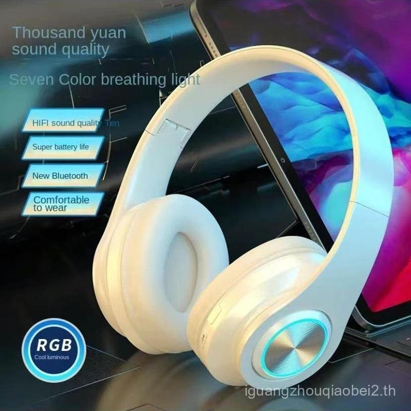 Weeknow B39 หูฟังไร้สายบลูทูธ Creative หูฟังไฟ LED สี Over Ear ชุดหูฟังหูฟังสเตอริโอพร้อมไมโครโฟน MP