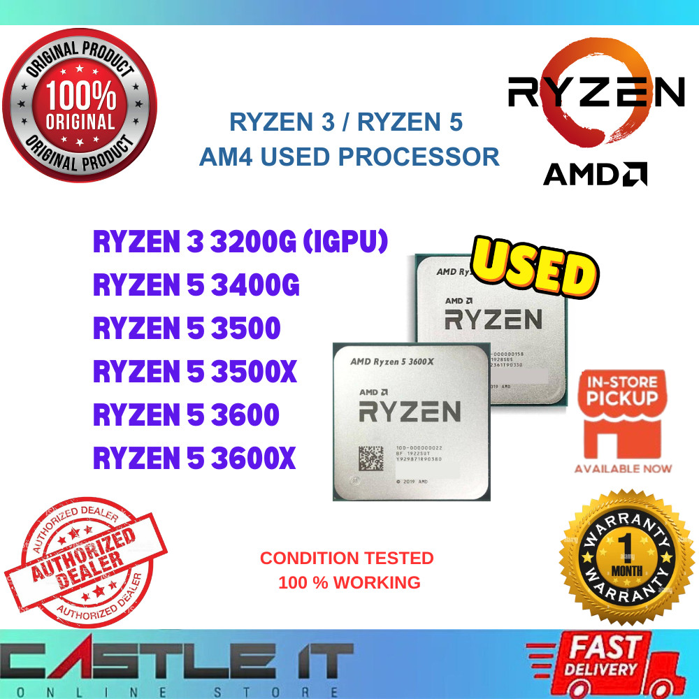 AMD Ryzen 5 AM4 ใช้ CPU 3400G 3500 3500X 3600 3600X Ryzen 3 3200G ทดสอบการทํางานโปรเซสเซอร์