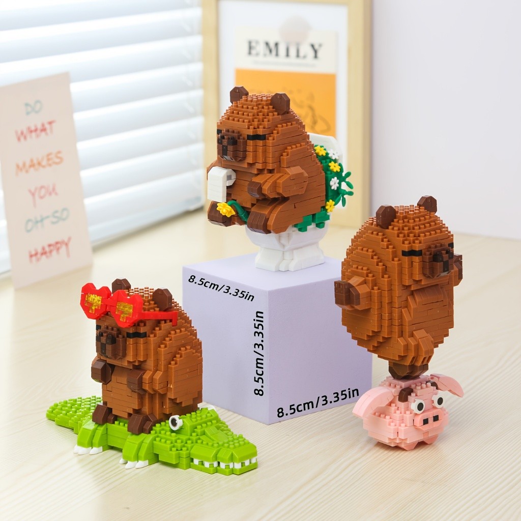 บล็อกตัวต่อ คาปิบาร่า เลโก้ Capybara ตัวต่อ บล็อกตัวต่อเลโก้ บล็อกอาคาร 3D ของเล่นเด็ก บล็อกตัวต่อจิ๋ว