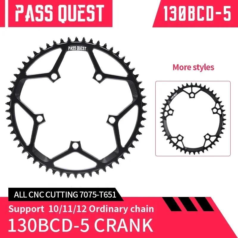 PASS QUEST 130BCD 5 hole Round /OVAL Bicycle  Chainring Road Bike Chain Wheel 40T-58T for Sram Support 10-12 Ordinary Chain