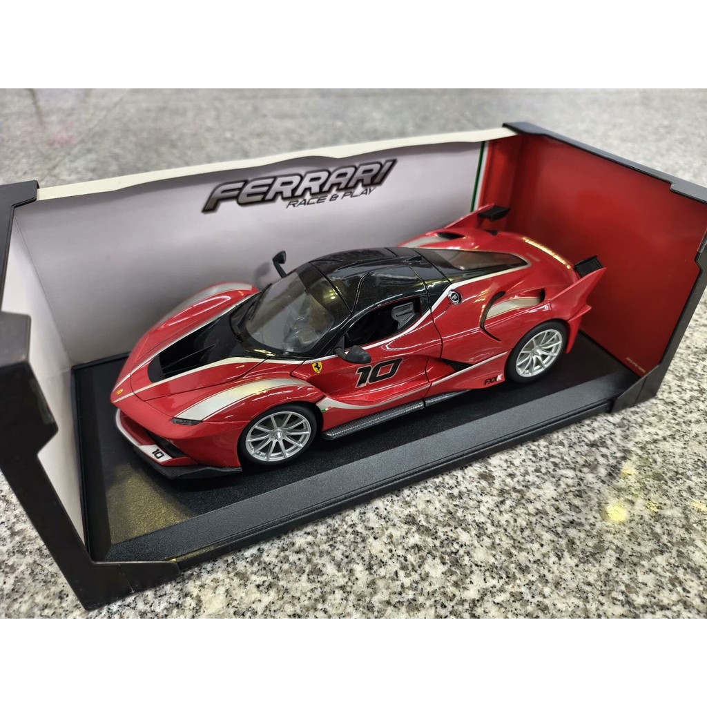 1/18 Burago Burago Ferrari FXXK Red Racing Model ใหม่เอี่ยมเปิดเท่านั้นเพื่อถ่ายภาพ ผลิตดี ไม่มีความ