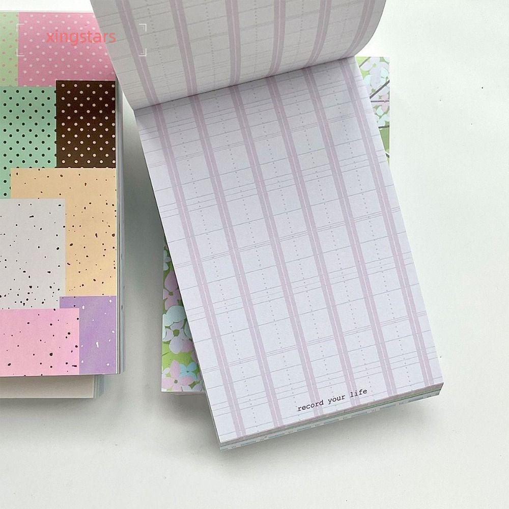 XINGSTARS Refill Face Memo Pad, A7 Grid Blank Scrapbooking Paper, Collage Craft Supplies Double Sided Minimalist Planner Insert