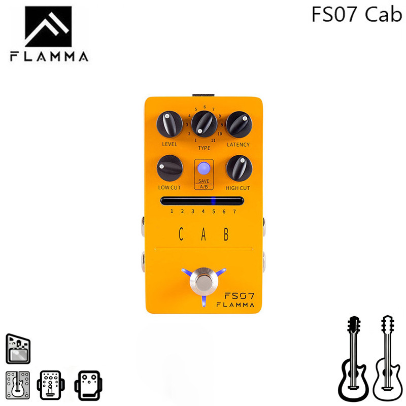 FLAMMA FS07 IR ตู้จําลองเหยียบ Cab จําลองกีตาร์เหยียบ Impuse Response Loader 7 Presets 11 โรงงาน IR