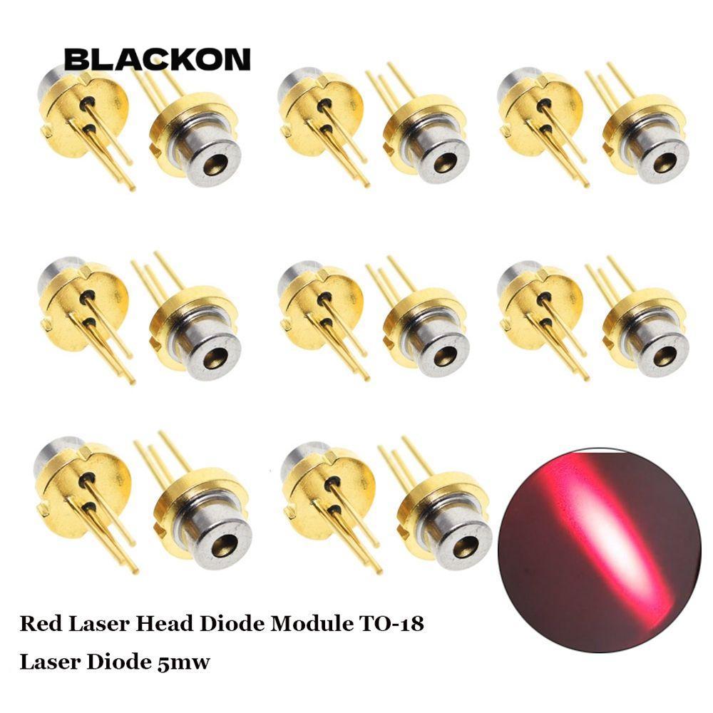 BLACKON 1/2/5/10 ชิ้นหัวเลเซอร์สีแดง 5mw DIY Lab การเผาไหม้กําลังสูงอินฟราเรด
