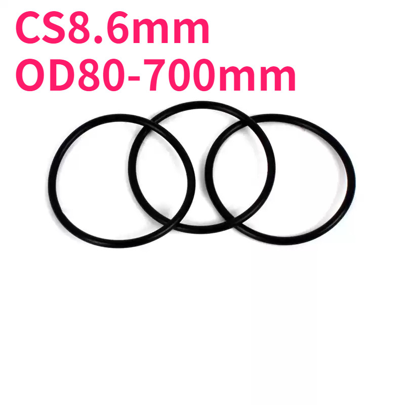 CS8.6mm แหวนซีลยาง O-ring O-ring OD80-700mm แหวนซีลน้ํามันไนไตรล์ปะเก็นสีดํากันน้ําและทนอุณหภูมิสูง9
