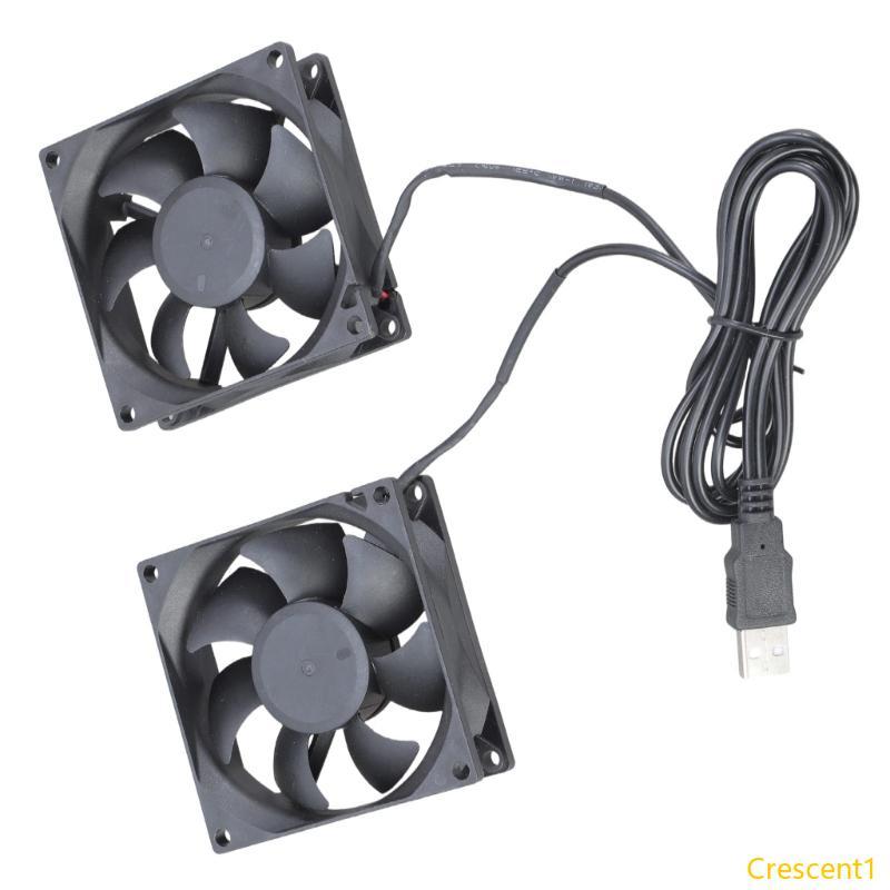 Crescent1 Energy Efficient 8025 5V USB Powered Bearing Cooling Fan 8CM สําหรับต่างๆ