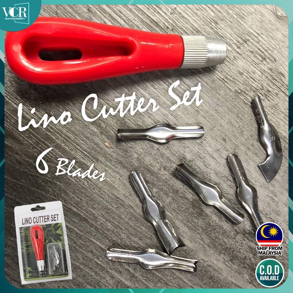 ชุดเครื่องตัด Lino (6 ใบมีดใน 1) มีด Silkscreen Lino Board Percetakan
