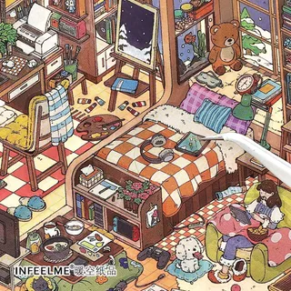 Idako [My Cabin Fiftth Bullet] 2.5D ภูมิทัศน์สติกเกอร์อาคารทําด้วยมือ diy ฉากห้องโดยสารสามมิติ SS729