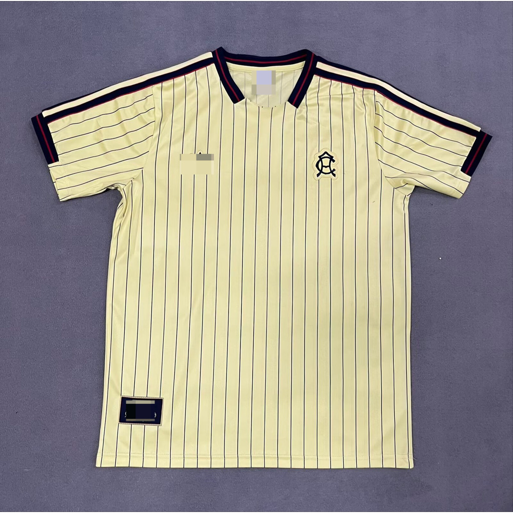 เสื้อบอลย้อนยุคสีเหลืองแบบลําลอง ไซส์ S-4XL