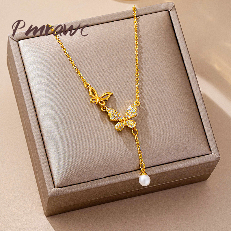 Niche Design Full Diamond สร้อยคอพู่ผีเสื้อ FS4194