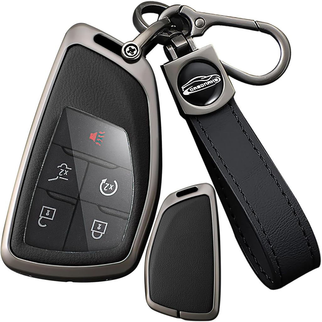 SANRILY โลหะและหนัง 3/4/5/6 ปุ่ม Key Fob ฝาครอบใช้งานร่วมกับ Buick Envision Avenir 2024 Fit สําหรับ 