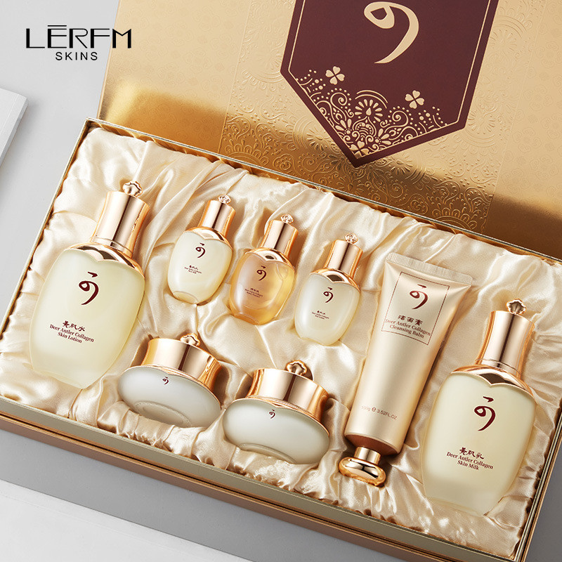 Deer Antler Set ชุดแปดชิ้น Zhenyan Lannifang Moisturizing Hydrating Collagen ชุดเครื่องสําอาง Skin C