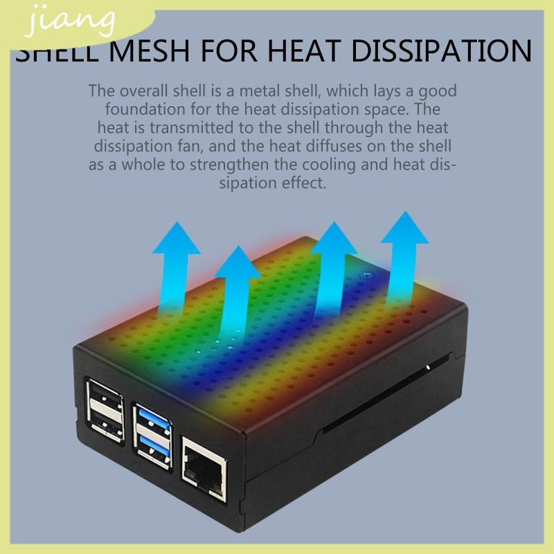 JN โลหะสําหรับกรณีสําหรับ 4 รุ่น B พร้อมพัดลมระบายความร้อน 30x30x7 มม.กระจายความร้อน Cooler กล่องสํา