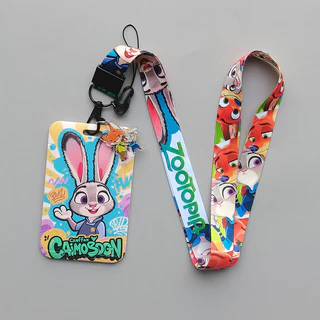 การ์ตูนแอนิเมชั่น Zootopia Student Bus Card Holder Subway ID Card โพลีเอสเตอร์ Lanyard ABS Holder ของขวัญ