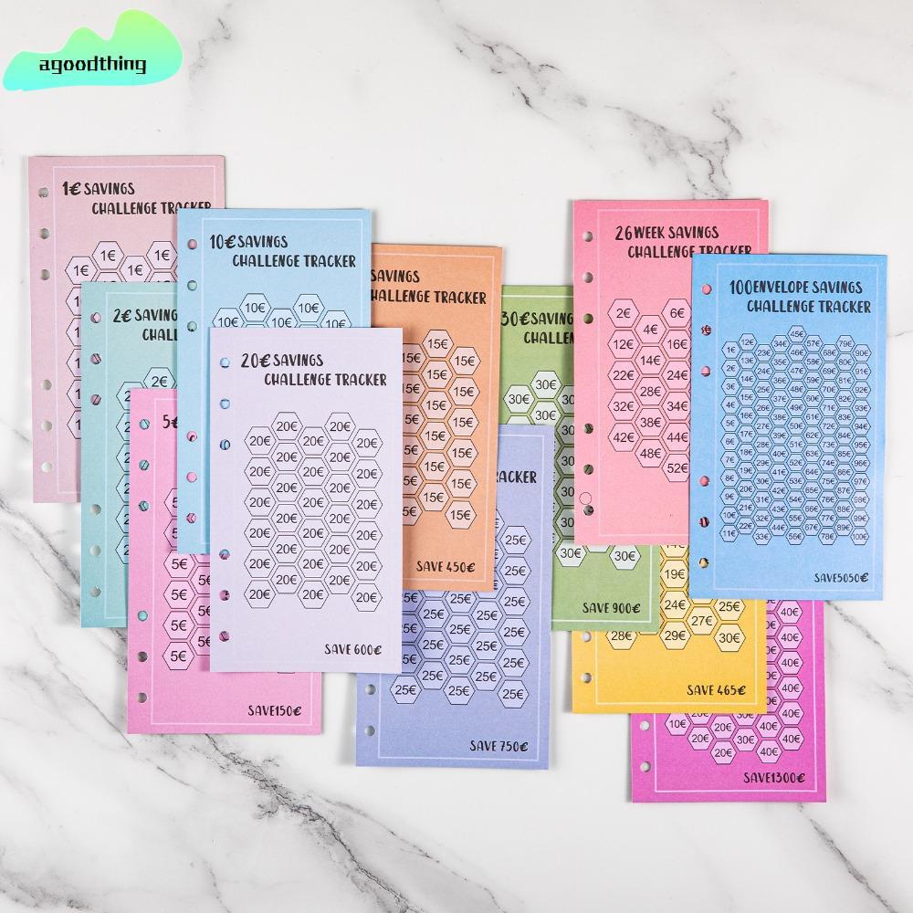 AGOODTHING 48PCS การ์ดประหยัดค่าใช้จ่าย, Eave Money A6 100 ซองซองเงินสด,ปฏิบัติ 52 สัปดาห์ประหยัดท้า
