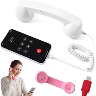 PERF ตัวรับมือจับโทรศัพท์พื้นฐาน Type-C พร้อมไมโครโฟนโทรศัพท์ Handset สไตล์โทรศัพท์ Free Wire Phone Handset