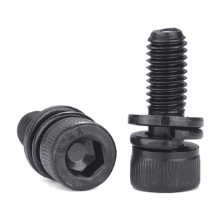 (ยกชุด) น็อต สกรู หัวจม พร้อม แหวน+สปริง+ตัวเมีย เกลียวมิล หยาบ (Set) Cap Socket 12.9 ระดับ M3M4M5M6M8M10M12 ZHDS*