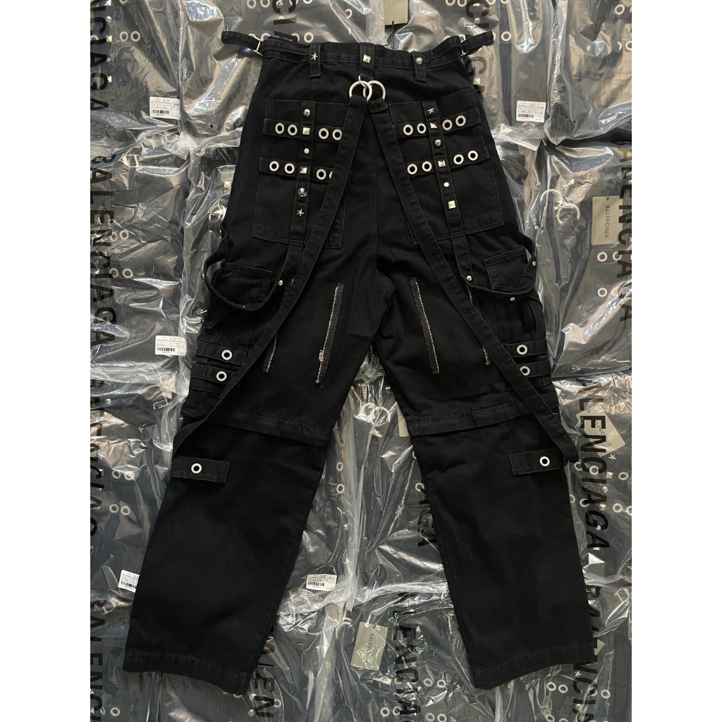 BLCG 22SS Raver Heavy Industry ที่ถอดออกได้ Iori Yagami กางเกงยีนส์สลิงสีดําทั้งหมด