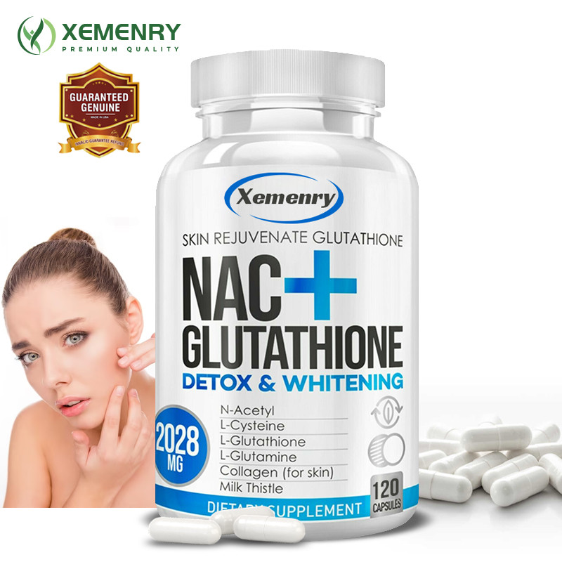 ผลิตภัณฑ์เสริมอาหาร Xemenry NAC+ Glutathione 2028mg, N-acetyl-L-cysteine, แอล-กลูตามีน, คอลลาเจน (สํ