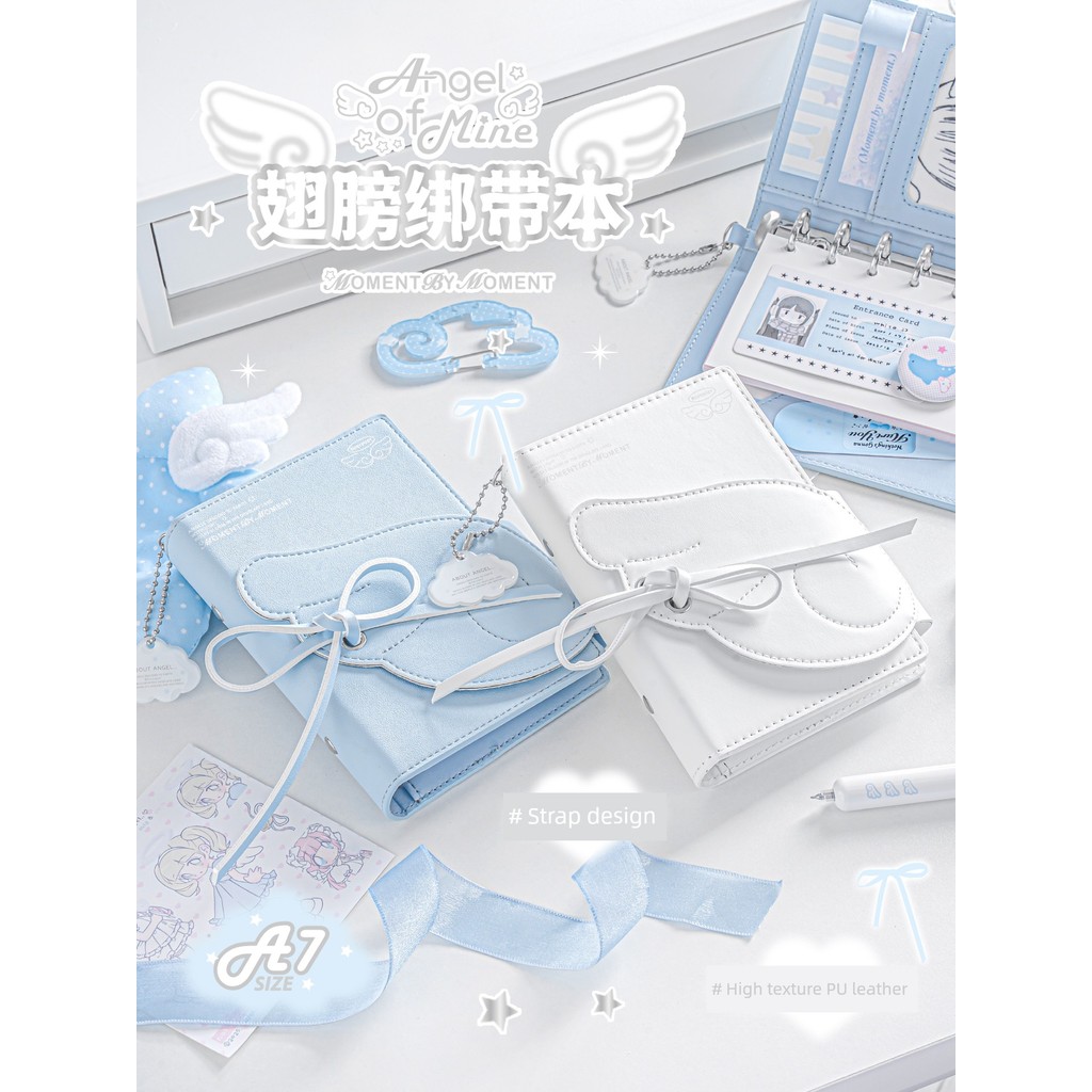 สมุดบัญชี สมุด RosyPosy Soft-Set Angel Leather Bed Ledger Ledger A7 Notebook 2026 Rended Book Planne