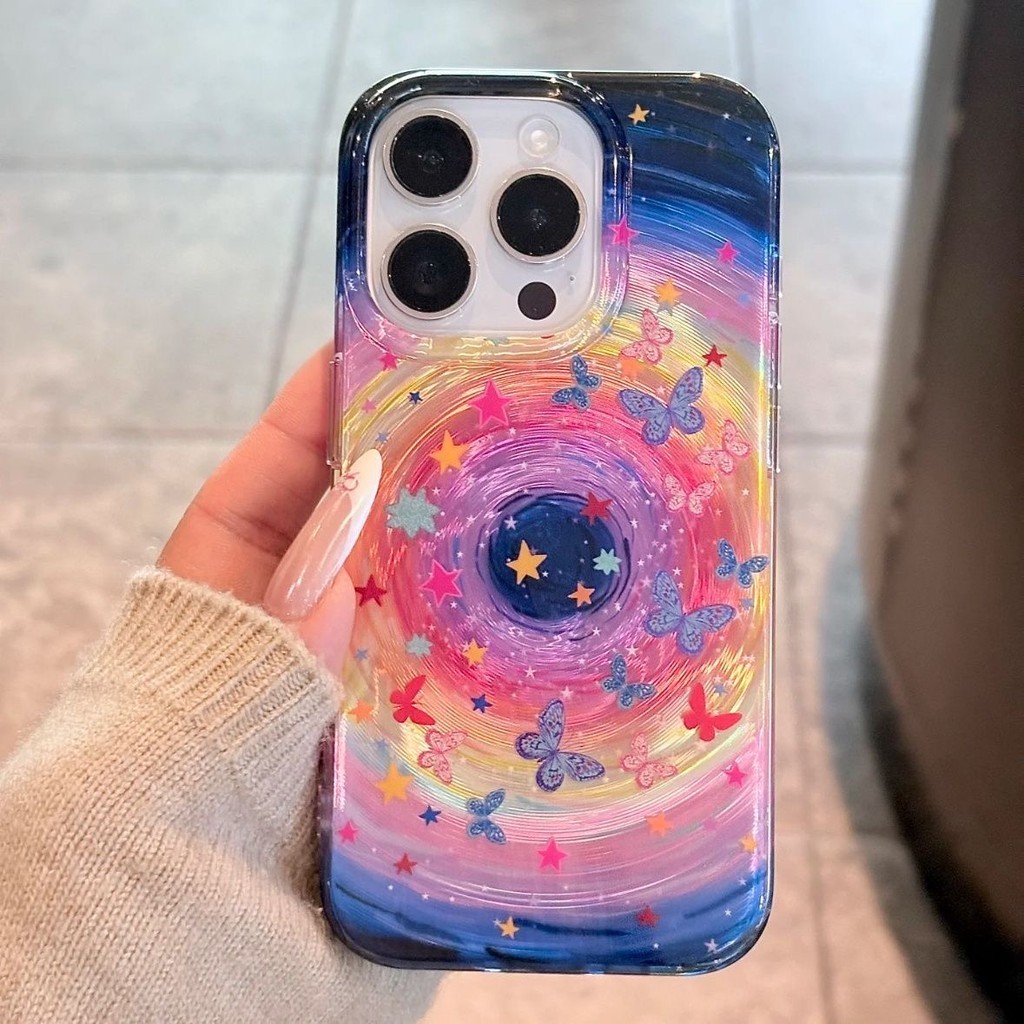 🌸เคสโทรศัพท์ เข้ากันได้สำหรับ เคสไอโฟน11 เคส iphone 16 Pro Max 7Plus XR 12 13 14 15 ดาวผีเสื้อแสนสวย - รูปที่ 3