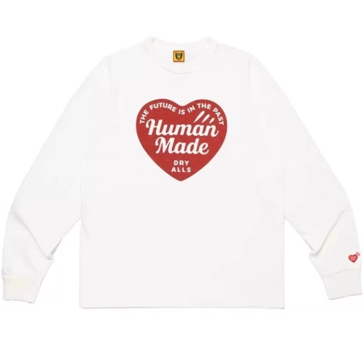 เสื้อยืดผ้าฝ้าย 100% แขนยาวแบบหลวม ออกแบบสำหรับคู่รัก แบรนด์ HUMAN MA ญี่ปุ่น กะทัดรัดและสวมใส่ง่าย
