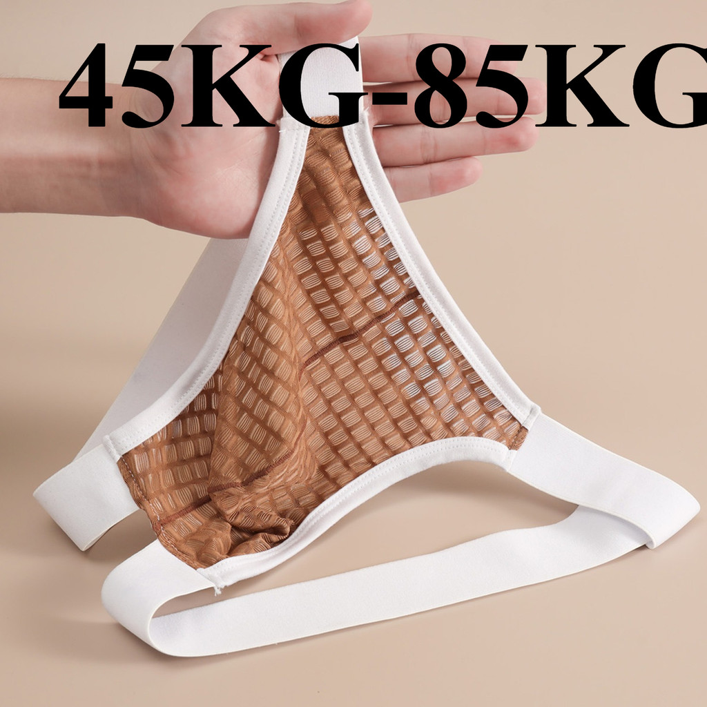 กางเกงผู้ชายตาข่ายโปร่ง เอวต่ำ สไตล์เซ็กซี่ สีทอง ระบายอากาศดี