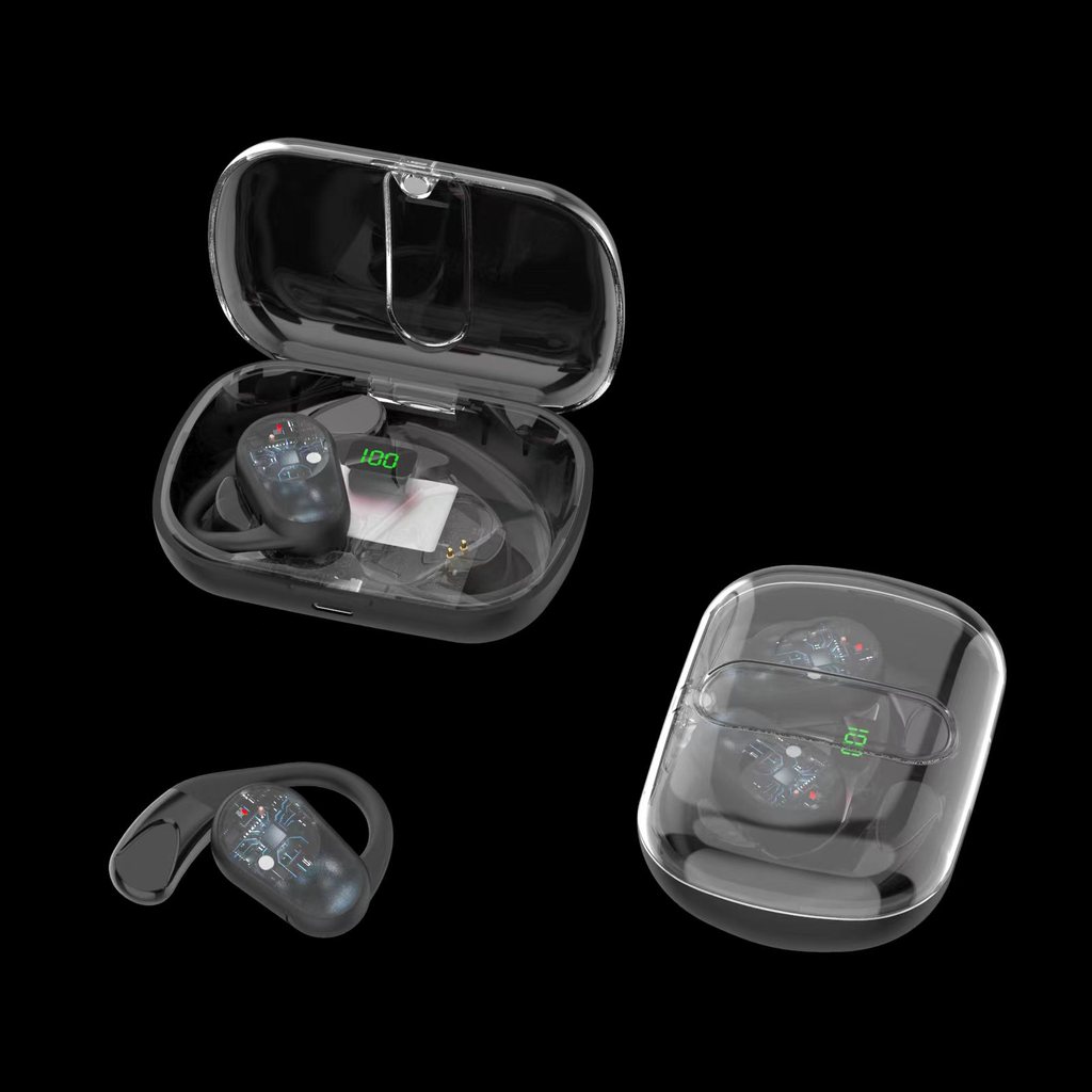 OWS80 หูฟังบลูทูธสุดเท่ - ดีไซน์เปิดหูแห่งอนาคต RGB เอฟเฟกต์แสงการออกแบบเทคโนโลยีโปร่งใส OWS หูฟังไร