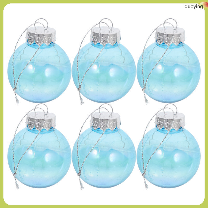 🎄🎅6 ชิ้นสี Shatterproof เครื่องประดับคริสต์มาสต้นไม้ตกแต่ง 8.00X6.00 ซม. Sky- duoying