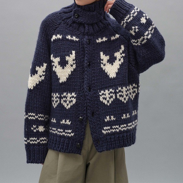 圣诞节服装女 Jacket ครึ่งคอเต่า ผ้าหนาสำหรับผู้หญิง สไตล์นอร์ดิก เหมาะสำหรับฤดูหนาว