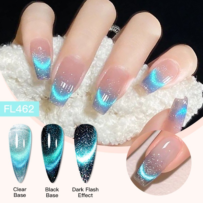 FOUR LILY Starry Cat Eye Gel แบบไดนามิกสะท้อนแสงแม่เหล็กเจลเล็บ UV เจลยาวนาน Soak Off 7ml