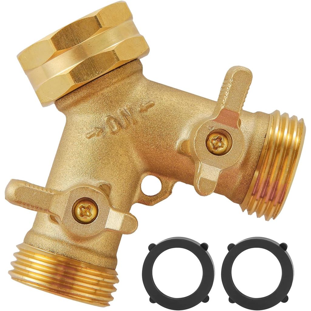 Garden Hose Splitter 2 Way Heavy Duty, Outdoor Faucet Splitter 2 Way, ทองเหลือง Spirgot Splitter ท่อ