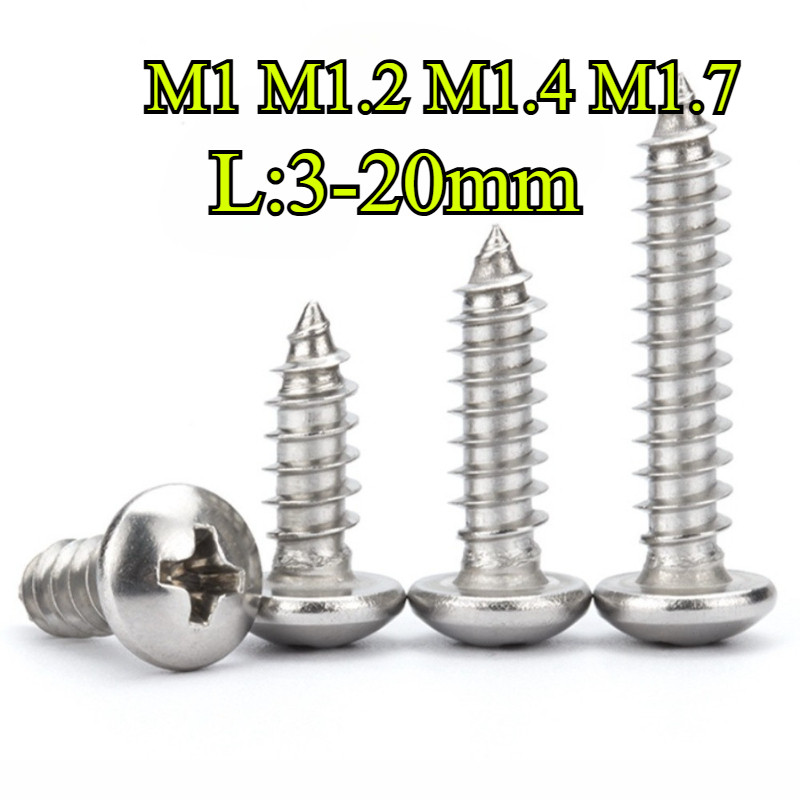304 สแตนเลสสตีล Phillips หัวกลมแตะตัวเอง/สกรูเล็ก/สกรูไมโคร M1/M1.2/M1.4/M1.7 (HJX-VN)