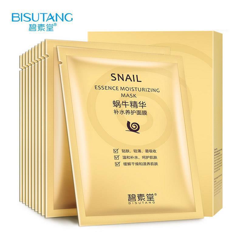 Snail Mask Bisutang 10 ชิ้นกล่อง Snail Hydrating Mask Moisturizing เครื่องสําอาง 25.9.25