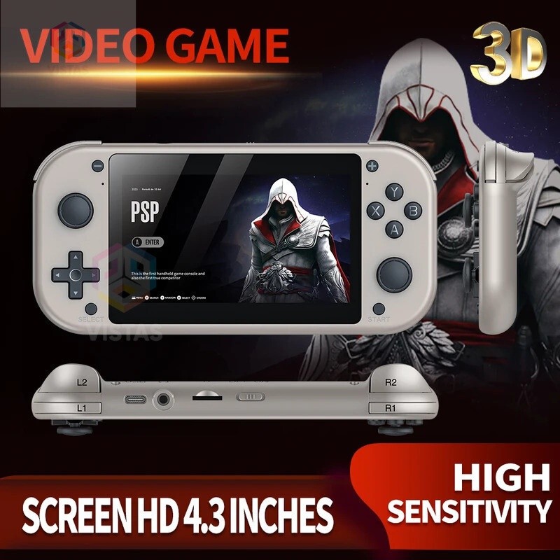 Vistas M17 Portable Retro Game Console M17 4.3 Inch IPS Screen Linux System 64GB Handheld Video Play