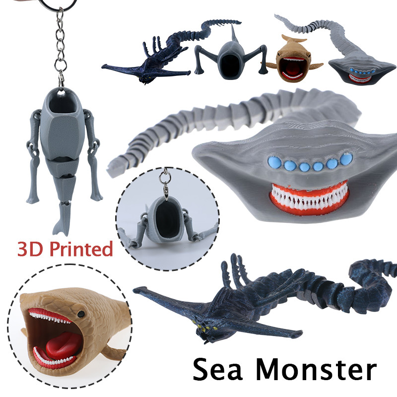 3D พิมพ์ Sea Monster Sea Eater พวงกุญแจจี้ El Gran Maja The Bloop ของเล่น
