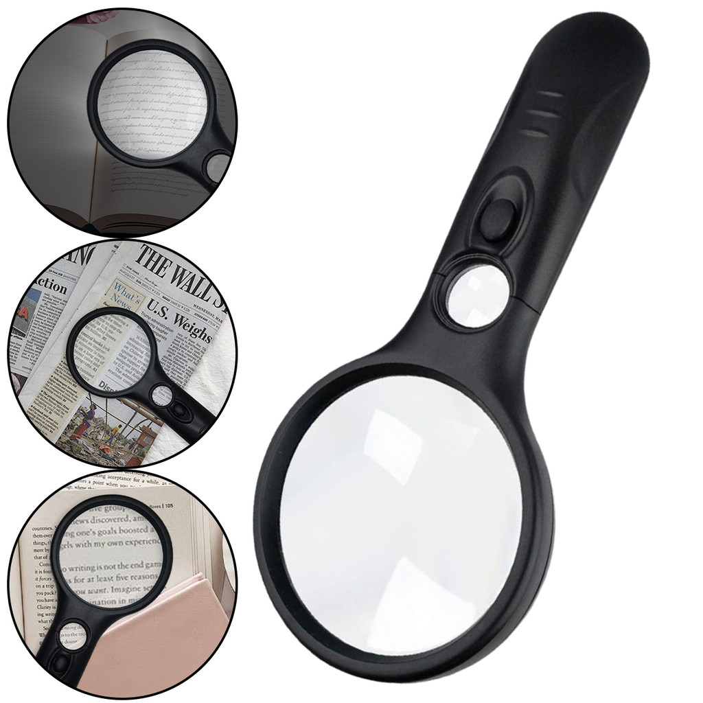Aquafireo แว่นขยายมือถือ 3-30X แว่นขยายพร้อมไฟสําหรับอ่านหนังสือแว่นขยายเครื่องประดับ