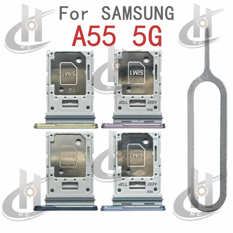 สําหรับ Samsung Galaxy A55 5G A556 ถาดซิมการ์ดผู้ถือช่องเสียบการ์ด Reader SD Slot อะแดปเตอร์อะไหล่