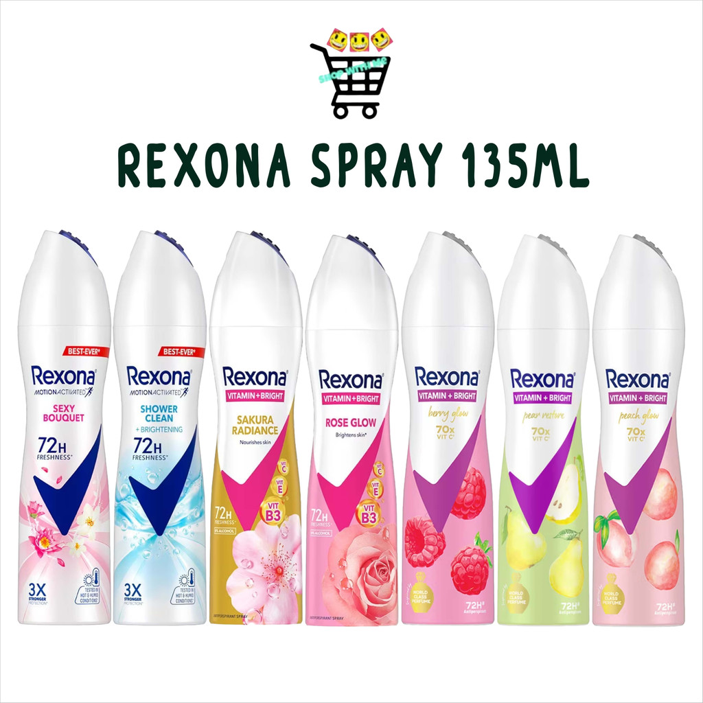 Rexona เรโซน่า สเปรย์ลดเหงื่อ ระงับกลิ่นกาย Rexona Spray 135, 150 ml.