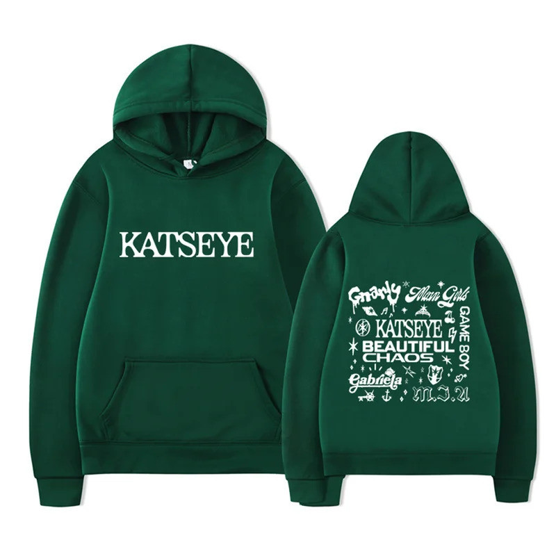 KATSEYE Hoodie สตรีทแวร์แขนยาวสำหรับผู้ชาย แฟชั่นฤดูใบไม้ร่วงและฤดูหนาว