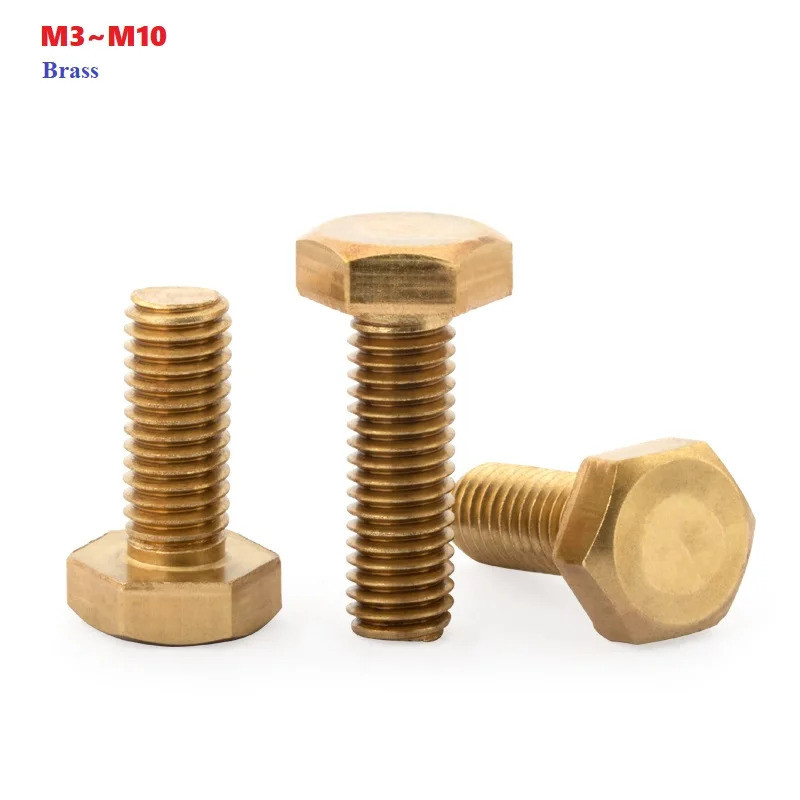 M3–M10 ทองเหลือง Hex ซ็อกเก็ตชุดสกรู Hex หัวสลักเกลียวทองแดงวัสดุ