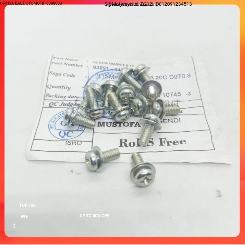 BOLT M4X12 ORIGINAL BOLT 7 M4 1 ซม. CARBURETOR BOLT DOUBLE RING BOLT ORIGINAL $ รถจักรยานยนต์ 01 B1